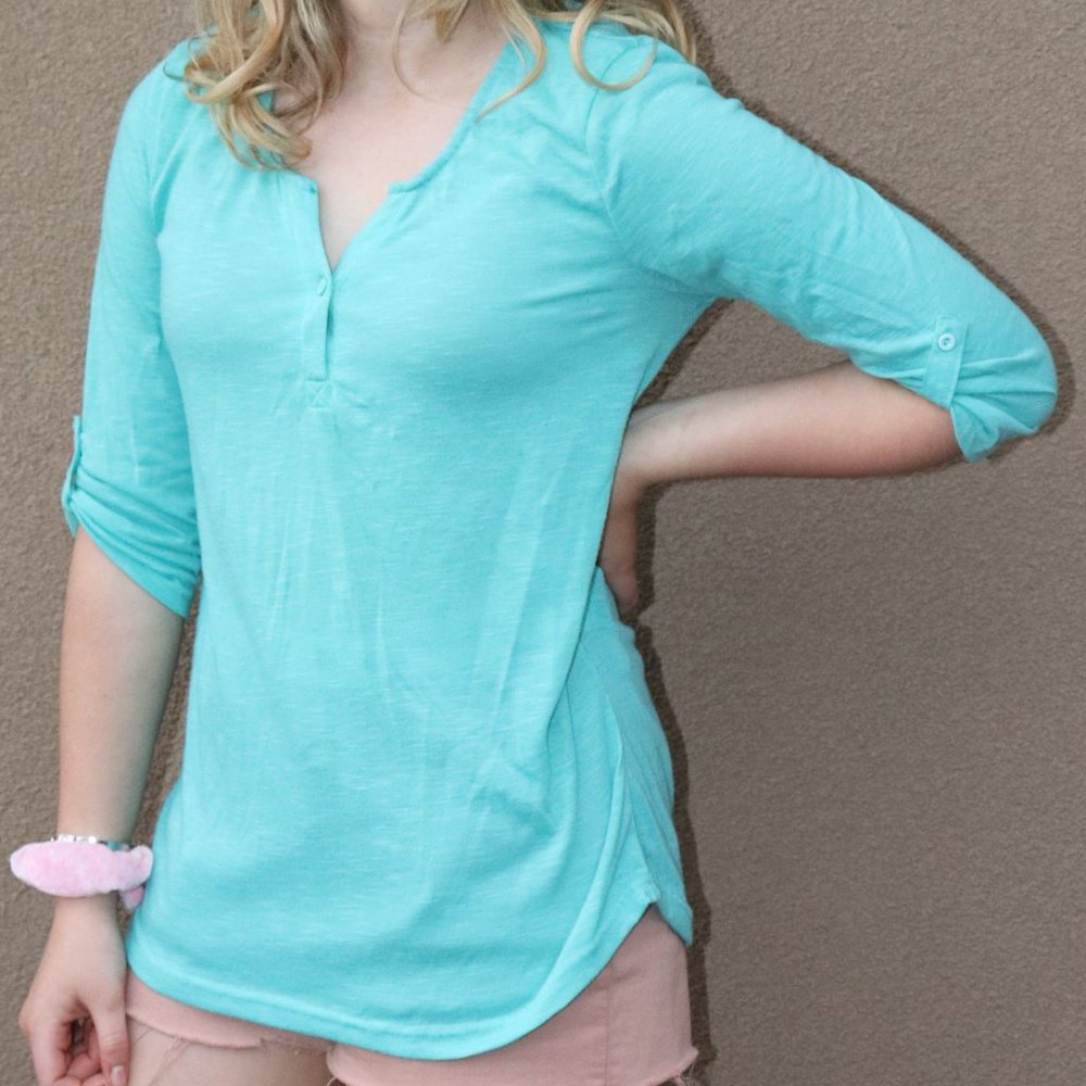 Long sleeve shirt- turquoise